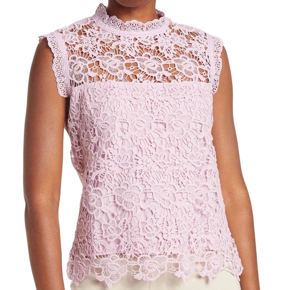 NWT NANETTE NANETTE LEPORE Sleeveless High Neck Lace Top